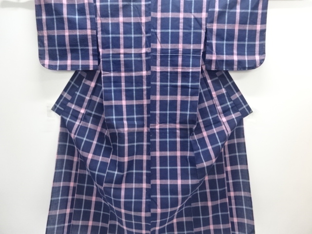 JAPANESE KIMONO / AWA-SHIJIRA / WOVEN GRID / INTANGIBLE CULTURAL HERITAGE